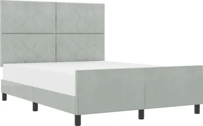 Obrázek produktu pro Postel s boxspringem s čelo Světle šedá 140 x 190 cm samet
