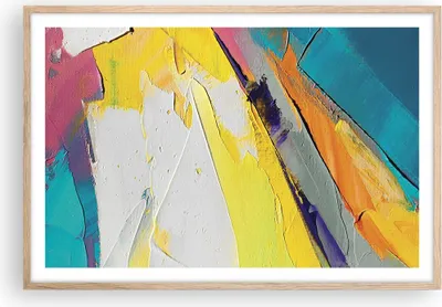 Produktbild von Gerahmtes Poster - Rahmen in heller Eiche - Deadlock Farben dreidimensional - 91,5x61 cm - Wand Bild - Wanddeko - Wandbilder - Kunstposter - Wandposter - Bilderrahmen - Bilder - P2NAA91x61-4871