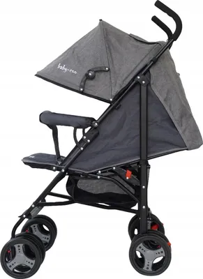 Obrázek produktu pro Scoot Šedý Kočárek - Velká Kola, 4Poz. Opěradlo, 5 Pásů, Lehký