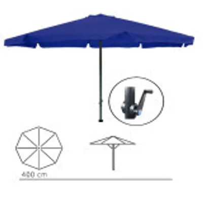 Produktbild von Linder Exclusiv Sonnenschirm, Gartenschirm Ø 400 cm,mit Kurbelmechanismus,Blau