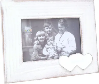 Immagine prodotto di Deknudt S67TR Cornice in legno a forma di cuore, bianca, 10x15 cm