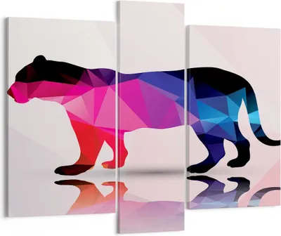 Produktbild von Bild auf Leinwand - Leinwandbild - Tiger Illustration modern Grafik - 95x80cm - Wand Bild - Wanddeko - Leinwanddruck - Bilder - Kunstdruck - Wanddekoration - Leinwand bilder - Wandkunst - CB95x80-2808