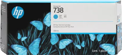 Produktbild von HP 738 - 300 ml - Cyan - original - DesignJet - Tintenpatrone - für DesignJet T950