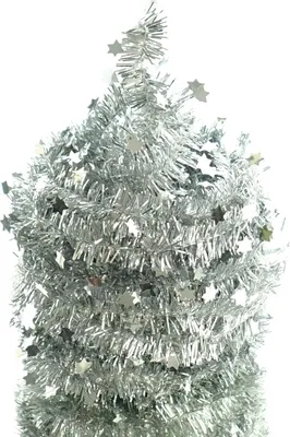 Produktbild von Weihnachts-Lametta-Sterngirlande Silber glänzend 7 Meter - Kunststoff