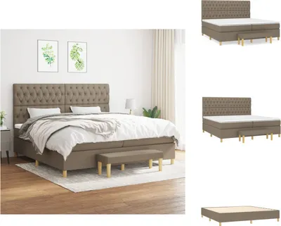 Produktbild von vidaXL Boxspringbett mit Matratze Taupe 200x200 cm Stoff -  Betten & Bettgestelle