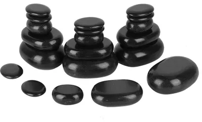 Productafbeelding van Massagesteen set - Basaltstenen - 20 stuks - Zwart - Voor stone massage