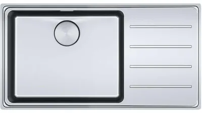 Immagine prodotto di Franke Mythos lavello in acciaio inox MYX 211-86 con pulsante in acciaio inox da 60 cm 127.0642.076