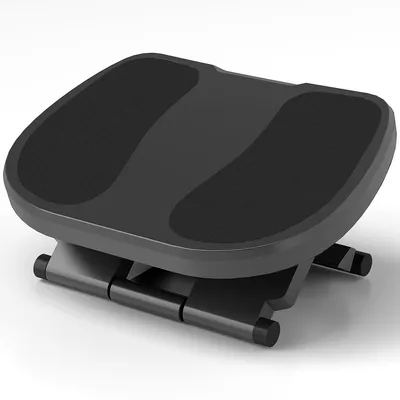 Image de Repose-pieds ergonomique, réglable | Couleur : gris et noir | Dimensions : 34 x 45 x 10-16,5 cm