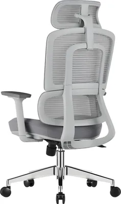 Produktbild von Hellgrauer Bürostuhl mit ergonomischem Design und Mesh-Rückenlehne