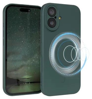 Produktbild von EAZY CASE - Silikonhülle magnetisch für Apple iPhone 17, Hülle Silikon, weich stoßfeste Magnet Handyhülle, Schutzhülle mit Kameraschutz, TPU Bumper in Grün
