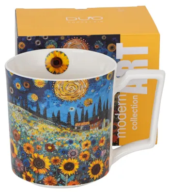 Produktbild von DUO Jumbo Becher 750 ml MODERN SUNFLOWER FIELD New Bone China Porzellan