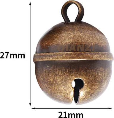 Produktbild von INF Set mit 5 Haustierhalsbandglocken Bronze Kupfer Charms Grün