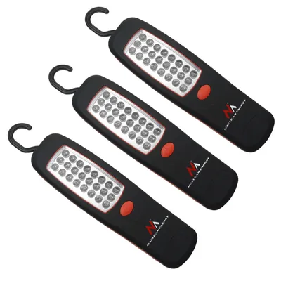 Image de 3x Maclean lampe d'atelier 24 LED crochet magnétique MCE03
