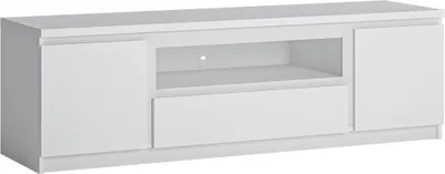 Produktbild von Wohnzimmer TV Lowboard in Weiß FORTALEZA-129, B/H/T ca. 165,4/51,1/45 cm