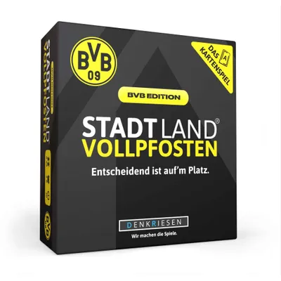 Produktbild von DENKRIESEN - STADT LAND VOLLPFOSTEN® - Das Kartenspiel - BVB EDITION - "Entscheidend ist auf'm Platz."