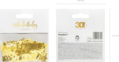 Obrázok produktu pre PartyDeco KONS35-30-019ME, Voľné konfety, Zlato, 1 farba/farieb, Číslo, 15 g, 1 kusov