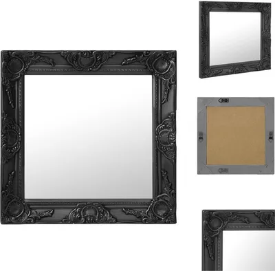 Obrázok produktu pre vidaXL Nástenné zrkadlo v barokovom štýle 50x50 cm čierne - Zrkadlo