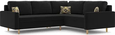 Produktbild von Ecksofa mit Schlaffunktion Schlafcouch mit Bettkasten ETNA II 230x170cm RECHTS Schwarz