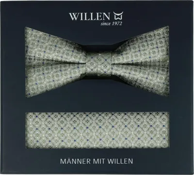 Produktbild von Herren Fliege und Einstecktuch Set, Farbe Blau, für Hochzeiten und andere festliche Anlässe