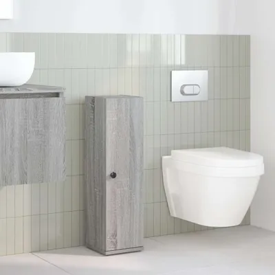Produktbild von "im Sonderangebot"Toilettenschrank - CLORIS - Badezimmerschrank - schlichte Design - mit Rollenhalter Grau Sonoma 20,5x22x72 cm - NeuMöbel7694512