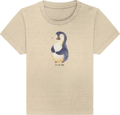 Produktbild von Mr. & Mrs. Panda Babyshirt Pinguin Diät 24. - 36. Monat - Natural Raw - Geschenk, Abnehmen,  Baby Shirt, T-Shirt, Kinder, Organic, Gewicht