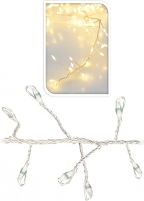 Produktbild von Cluster Lichterkette 100 LED Büschel Girlande Weihnachten Winter Beleuchtung, Farbe:Weiß