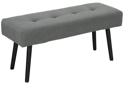 Produktbild von Sitzbank Polsterbank mit Cordbezug, Bettbank mit Metallbeine, Schuhbank 100 x 36 x 45 cm Grau