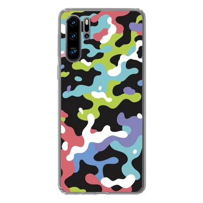 Produktbild von MuchoWow® Handyhülle Schutzhülle Hülle für Huawei P30 Pro Buntes Camouflage-Muster Silikon Softcase Handy Hülle - Schutzdeckel