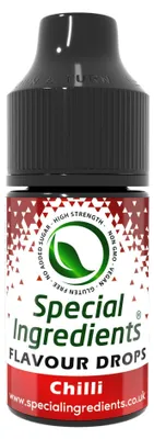 Immagine prodotto di Gocce aromatizzanti speciali al peperoncino, 30 ml. Aroma alimentare ad alta concentrazione, ideale per aromatizzare prodotti da forno, piatti e bevande