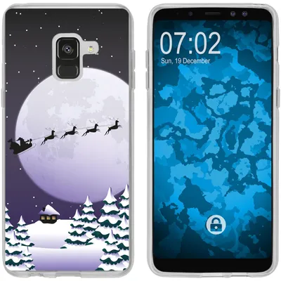 Produktbild von PhoneNatic Case kompatibel mit Samsung Galaxy A8 Plus (2018) Silikon-Hülle X Mas Weihnachten Santa - Night M5