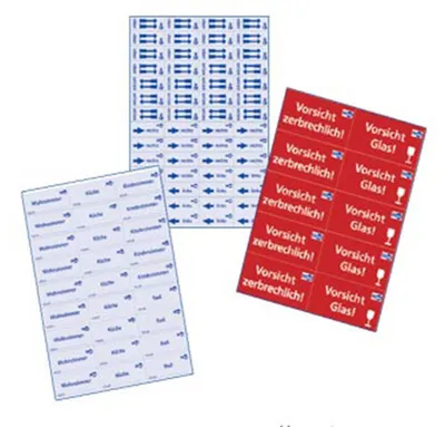 Produktbild von 10x Etiketten-Set für Umzug und Achivierung 157 tlg.