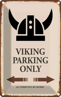 Produktbild von vianmo Blechschild 18x12 cm Viking Parking only all others Parkplatzschild