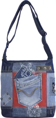 Produktbild von Sunsa Damen Tasche Umhängetasche Handtasche Canvas & Leder bag mit Jeans Taschen Denim klein Schultertasche Damentaschen Vintage Crossbody Handtaschen Teenager Fashion