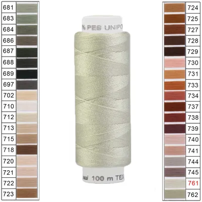 100m / 1 Spule Unipoly 120 TEX14x2 Polyester grünbeige