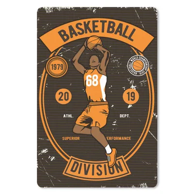 Produktbild von MuchoWow® Mauspad Mousepad Mannshöhle - Basketball - Weinlese 18x27 cm - Mousepads - Maus Mat - Pad - Mausunterlage