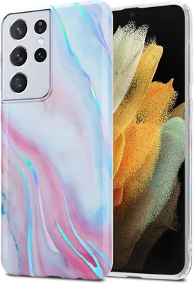 Produktbild von Cadorabo Schutzhülle für Samsung Galaxy S21 ULTRA Hülle in Weiß TPU Handyhülle Etui Case Cover