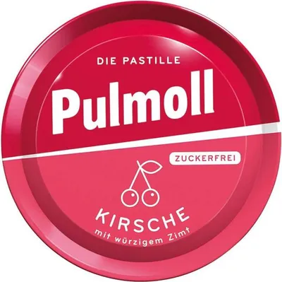 Zdjęcie produktu dla PULMOLL cukierki na kaszel wiśnia z pikantnym cynamonem bez cukru 50g