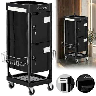 Image de Chariot de coiffure, desserte roulante pour coloration X10-F, meuble de rangement avec tiroirs pour salon de beauté