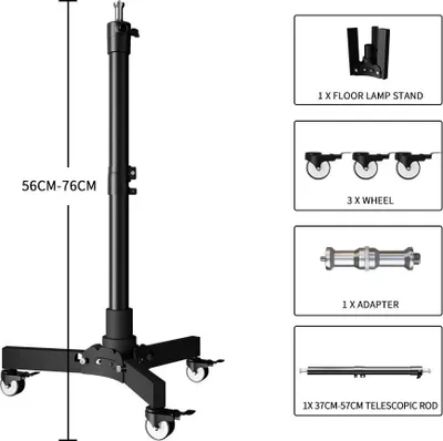 Produktbild von Fotostativ, höhenverstellbar von 56-183 cm, langlebige Metallkonstruktion , 76 cm Modell