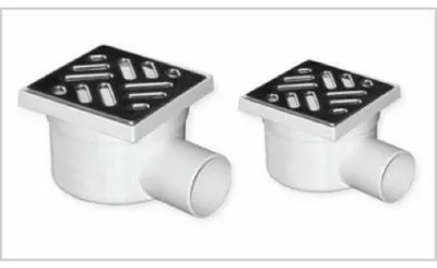 Productafbeelding van Afvoerkraan met zijuitlaat, 11,5 x 11,5 cm - afvoeropening ø 50 mm