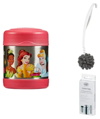 Image de THERMOS FUNTAINER FOOD JAR DISNEY 0,30 l Disney Princesses – Vorteilsset mit Reinigungsbürste CLEAN FIX 30 cm + CLEAN TABS (20 Stück) | HAN 4114413030 | EAN 5050897005607