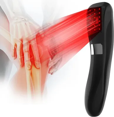 Obrázok produktu pre Laserová terapia pre telo – prístroj na LLLT s červeným svetlom – 18 laserových diód 620 nm – časovač 5–30 minút – 220 V – zmierňuje bolesti kĺbov a svalov – čierna