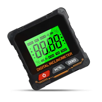 Produktbild von Digitaler LCD Winkelmesser mit Magnetfuß,Multifunktionaler Wasserwaage Neigungsmesser mit Hintergrundbeleuchtung 360°-Drehungsmessung Winkelmessgerät