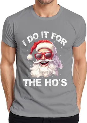 Produktbild von I Do It For The Ho's Santa Weihnachtsmann Lustig Geschenk Herren T-Shirt, Grau, XL