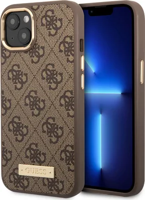 Produktbild von Guess Guhmp14Mu4Gprw Iphone 14 Plus 6,7 Braun/Braune Hartschale 4G Logo Plate Magsafe