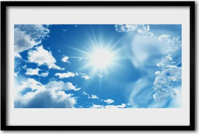Produktbild von Bild 60x40 MDF-Rahmen Wandkunst Blauer Himmel, Sonne, Wolken