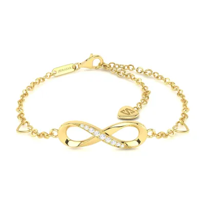 Image de SERASAR | Bracelet en argent [Infinity] en or jaune | Couleur : Or | Longueur : 23cm