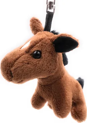 Immagine prodotto di Onwomania peluche / coccolone / portachiavi in tessuto animale cavallo marrone in piedi 17 cm