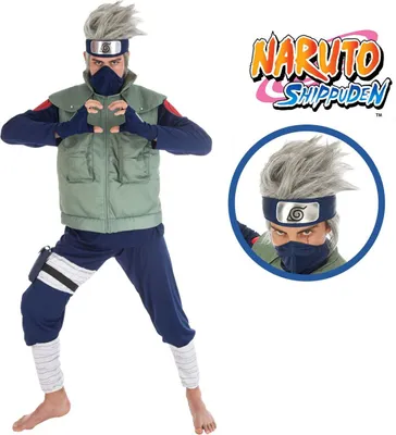 Kakashi Hatake Kostüm deluxe für Erwachsene Naruto inkl. Perücke Gr. S-L Fasching Karneval Mottoparty Cosplay