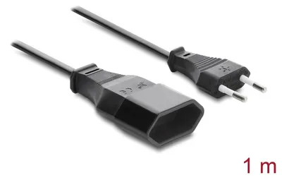 Produktbild von Delock Eurostecker Verlängerung CEE7/16 Stecker , 1 m, schwarz